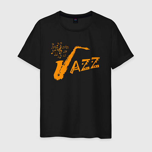 Мужская футболка Jazz sax / Черный – фото 1