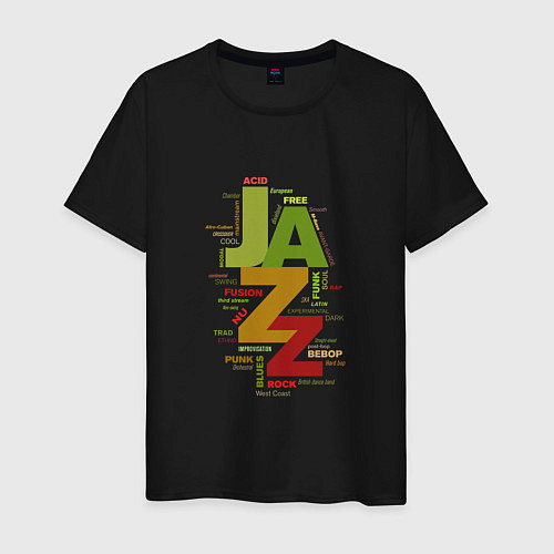 Мужская футболка Джазовые стили в цвете / Черный – фото 1