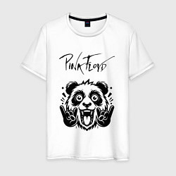 Футболка хлопковая мужская Pink Floyd - rock panda, цвет: белый