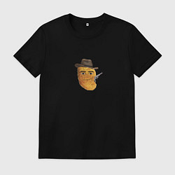 Футболка хлопковая мужская Нагетс ковбой, цвет: черный