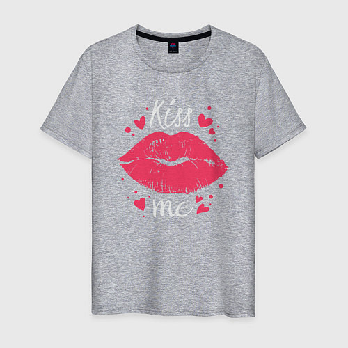 Мужская футболка Kiss me / Меланж – фото 1