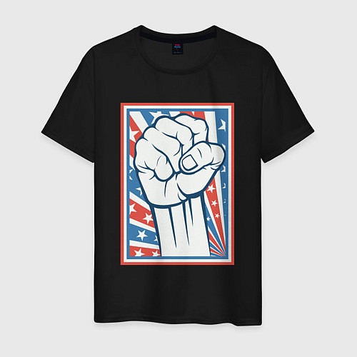 Мужская футболка USA revolution / Черный – фото 1