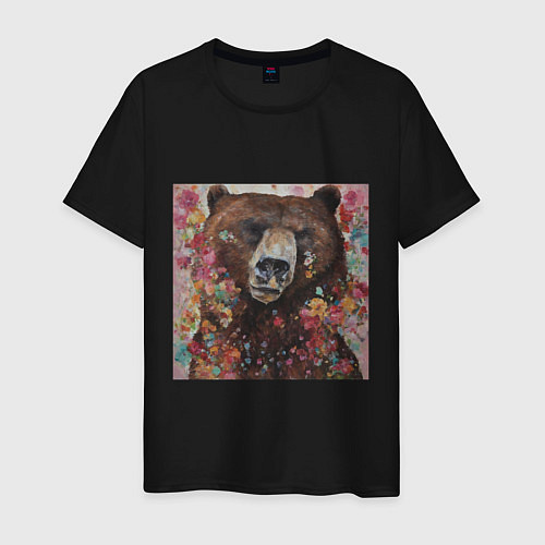 Мужская футболка Яркий медведь / Черный – фото 1
