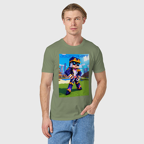 Мужская футболка Jotaro Kujo and Minecraft - collaboration / Авокадо – фото 3