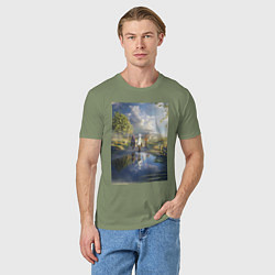 Футболка хлопковая мужская Провожающая в последний путь Фрирен, цвет: авокадо — фото 2
