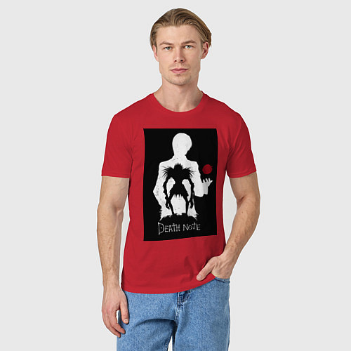 Мужская футболка Тетрадь смерти Рюк яблоко / Красный – фото 3