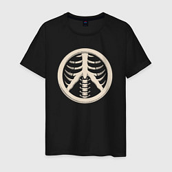 Футболка хлопковая мужская Peace skeletor, цвет: черный