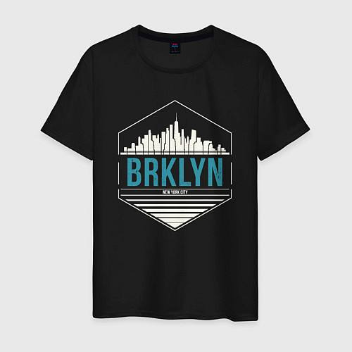 Мужская футболка Brooklyn city / Черный – фото 1