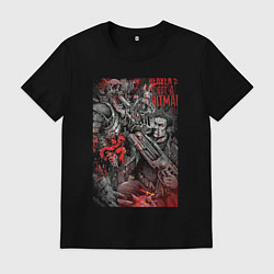 Футболка хлопковая мужская Painkiller and demon - comix style, цвет: черный