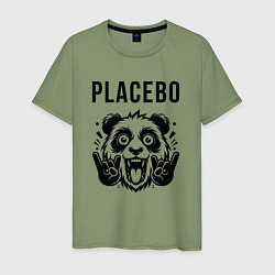 Футболка хлопковая мужская Placebo - rock panda, цвет: авокадо