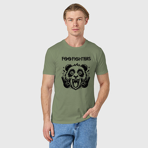 Мужская футболка Foo Fighters - rock panda / Авокадо – фото 3