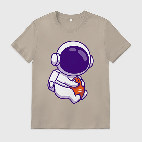 Мужская футболка Space football / Миндальный – фото 1