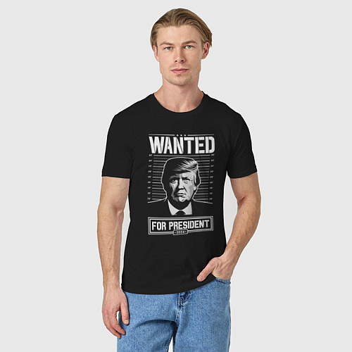Мужская футболка Разыскивается Трамп / Черный – фото 3