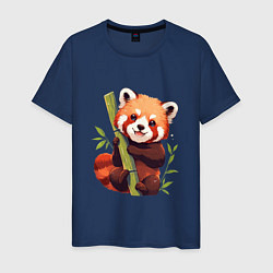 Футболка хлопковая мужская The Red Panda, цвет: тёмно-синий