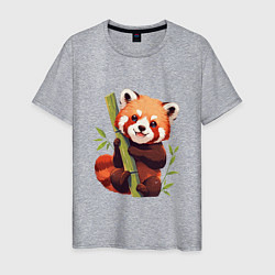 Футболка хлопковая мужская The Red Panda, цвет: меланж