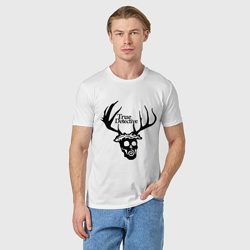 Мужская футболка True Detective: Deer Skull / Белый – фото 3