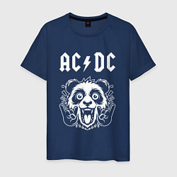 Футболка хлопковая мужская AC DC rock panda, цвет: тёмно-синий