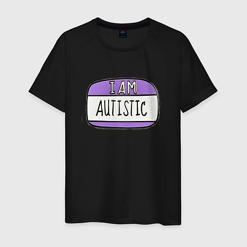 Мужская футболка Аутист / Черный – фото 1