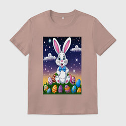 Футболка хлопковая мужская Ушастик и яички, цвет: пыльно-розовый