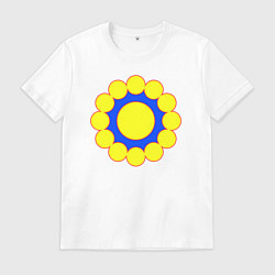 Футболка хлопковая мужская Соединение окружностей в круге, цвет: белый