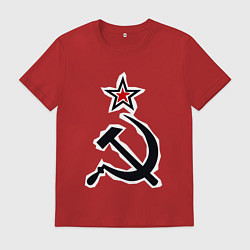 Футболка хлопковая мужская Звезда серп и молот, цвет: красный