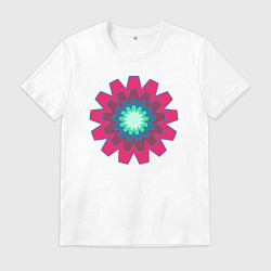 Футболка хлопковая мужская Окружности шестерёнки, цвет: белый