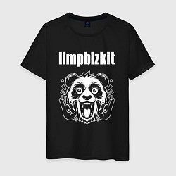 Футболка хлопковая мужская Limp Bizkit rock panda, цвет: черный