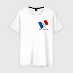 Футболка хлопковая мужская Im French - motto, цвет: белый