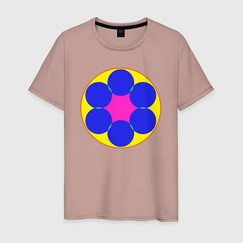 Мужская футболка Мандала из кругов / Пыльно-розовый – фото 1