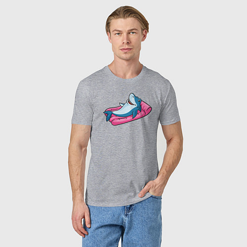 Мужская футболка Акула на отдыхе / Меланж – фото 3
