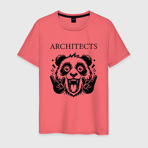 Мужская футболка Architects - rock panda / Коралловый – фото 1