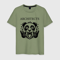 Футболка хлопковая мужская Architects - rock panda, цвет: авокадо