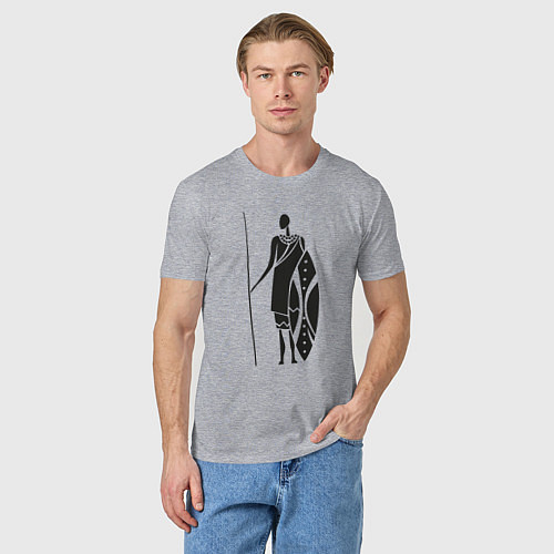 Мужская футболка Африканец / Меланж – фото 3