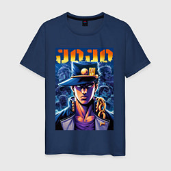 Футболка хлопковая мужская Jojo - Jotaro Kujo ai art, цвет: тёмно-синий