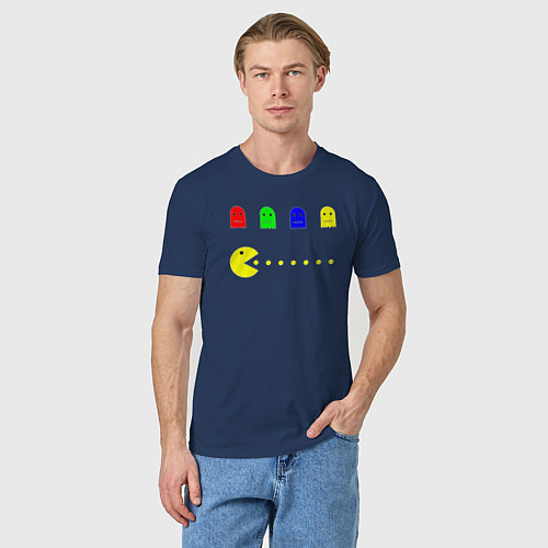 Мужская футболка Персонажи старых компьютерных игр / Тёмно-синий – фото 3