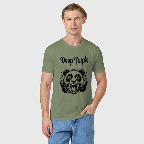Мужская футболка Deep Purple - rock panda / Авокадо – фото 3