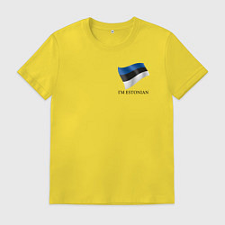 Футболка хлопковая мужская Im Estonian - motto, цвет: желтый