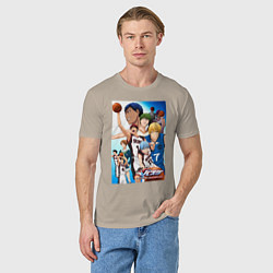 Футболка хлопковая мужская Баскетбол Куроко, цвет: миндальный — фото 2