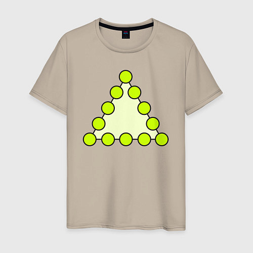 Мужская футболка Треугольник из кругов / Миндальный – фото 1