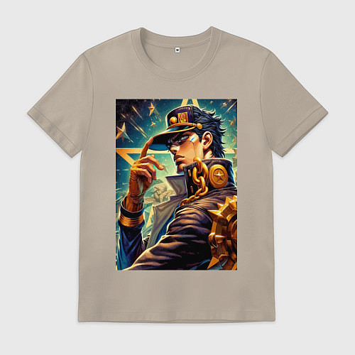 Мужская футболка Джотаро Куджо - fantasy ai art / Миндальный – фото 1