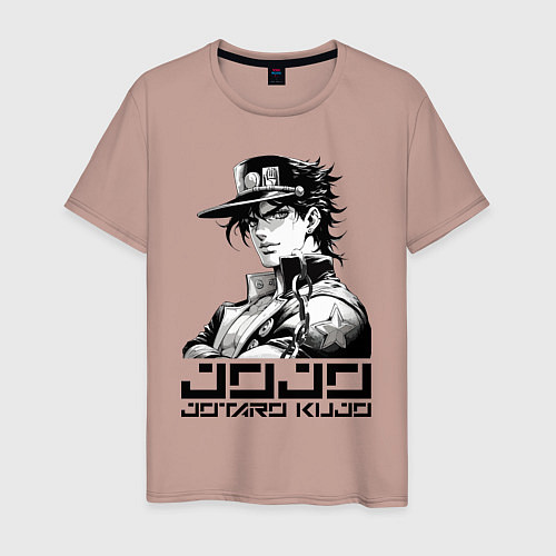 Мужская футболка Jotaro Kujo - jojo ai art / Пыльно-розовый – фото 1