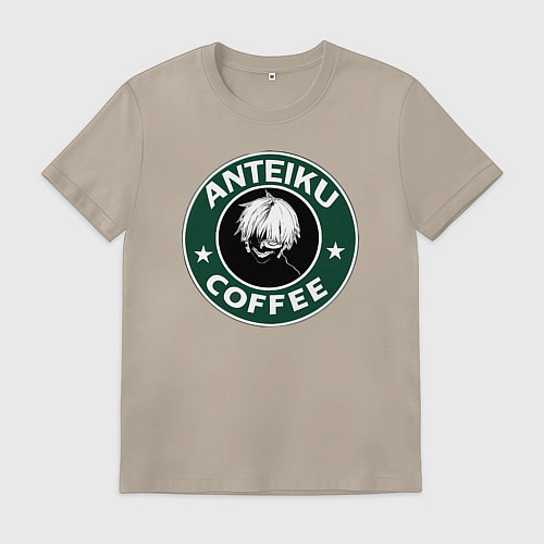 Мужская футболка Токийский гуль Кэн Канэки - кофе / Миндальный – фото 1