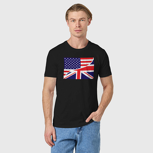 Мужская футболка США и Великобритания / Черный – фото 3