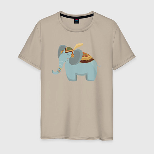 Мужская футболка Cute elephant / Миндальный – фото 1