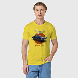 Футболка хлопковая мужская Американская автоклассика Chevrolet Impala, цвет: желтый — фото 2