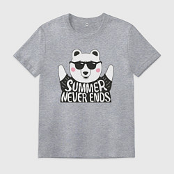 Футболка хлопковая мужская Лето никогда не заканчивается, цвет: меланж