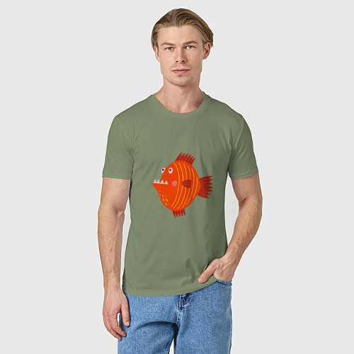 Мужская футболка Зубастая рыба / Авокадо – фото 3