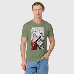 Футболка хлопковая мужская Зеро Ту коллаж, цвет: авокадо — фото 2