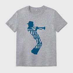 Футболка хлопковая мужская Miles Davis jazz, цвет: меланж