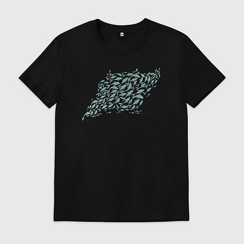 Мужская футболка Стая рыб / Черный – фото 1